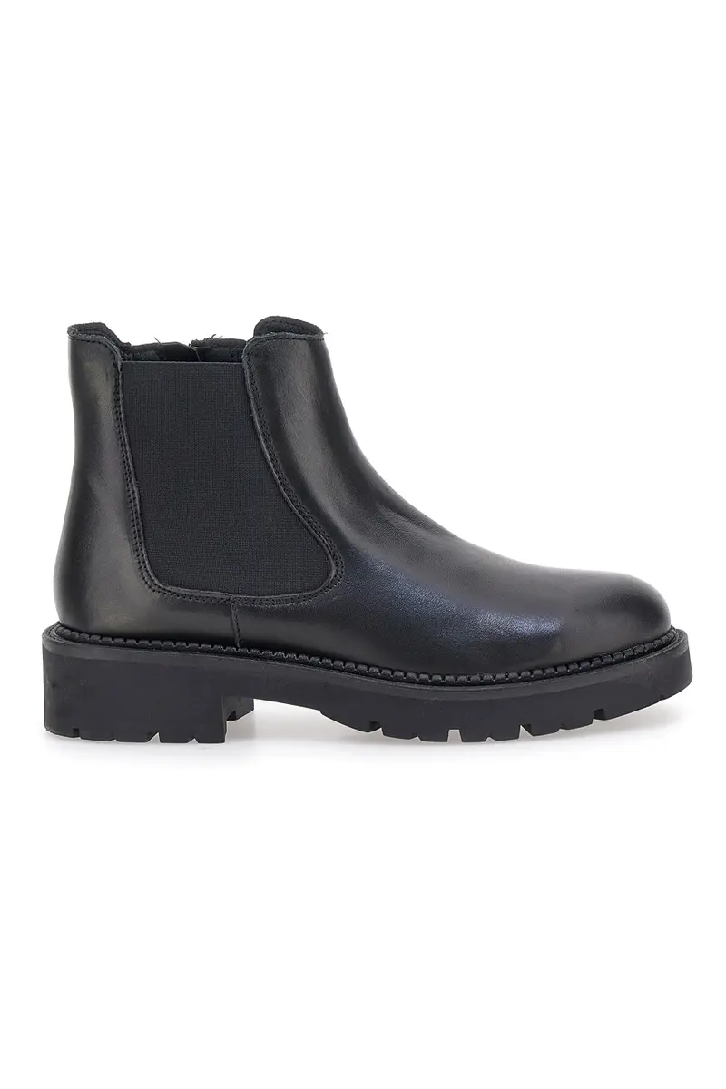 Stivaletti neri in vera pelle con suola carrarmato Pittarello glam 6436019