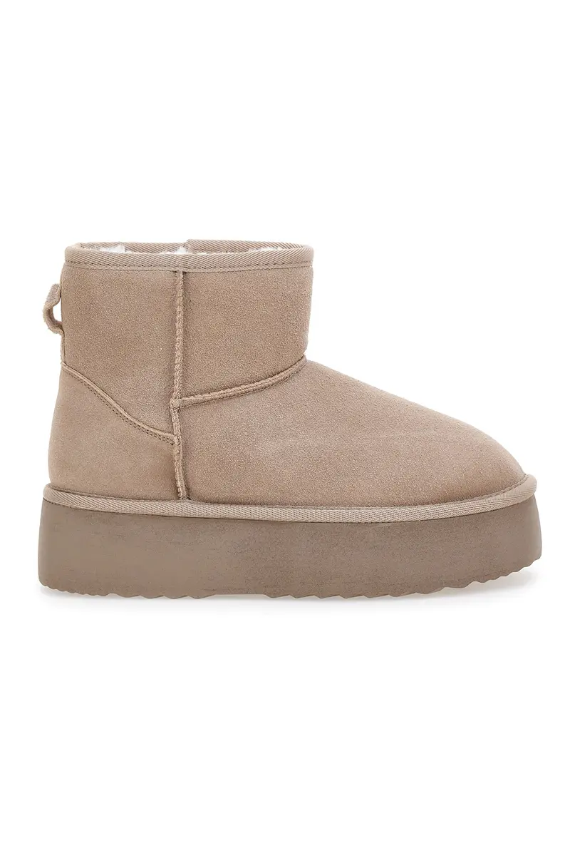 Stivaletti Pantofole beige suola platform e interno con pelo Mon Dieu L1251