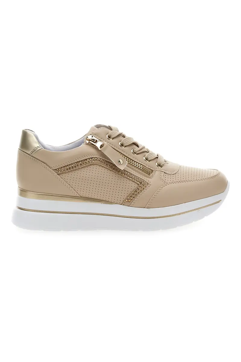 Stringate Beige con Cerniera Laterale MIO TEMPO H216364
