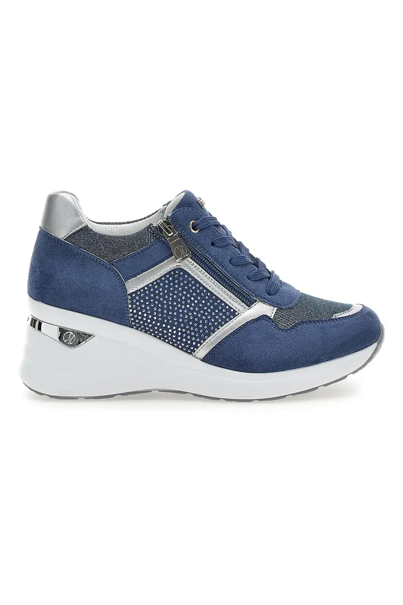 Stringate Blu con Platform e Tomaia Decorata INBLU 433 IN