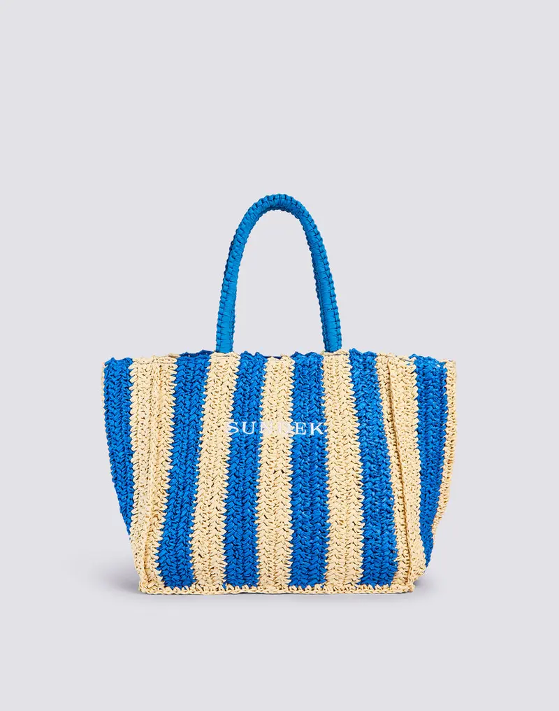 SUNDEK BORSA MARE CHOU IN PAGLIA CON SCRITTA AW741ABPA100 00100