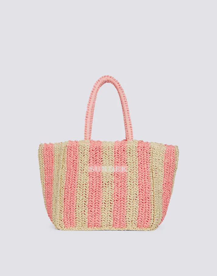 SUNDEK BORSA MARE CHOU IN PAGLIA CON SCRITTA AW741ABPA100 A3700