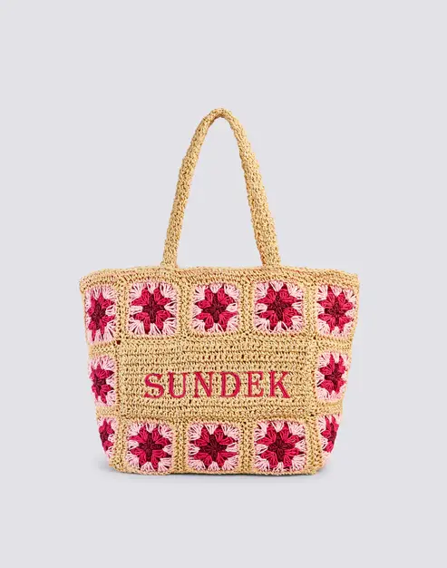 SUNDEK BORSA MARE TERRA IN PAGLIA CON LOGO AW745ABPA100 13001