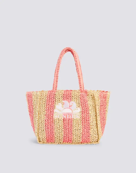 SUNDEK BORSA MARE VITA IN PAGLIA CON LOGO AW743ABPA100 A3700