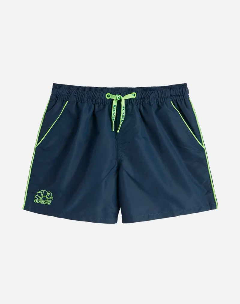 SUNDEK BOXER MARE COLTRANE CON PROFILI A CONTRASTO SU FIANCHI E TASCHE JR B700BDTA100 67403