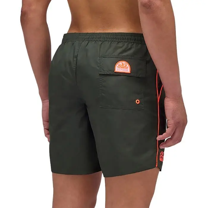 SUNDEK BOXER MARE PERVIS CON LOGO E LINEE A CONTRASTO SU FIANCHI E TASCHE UOMO M420BDTA100 55101