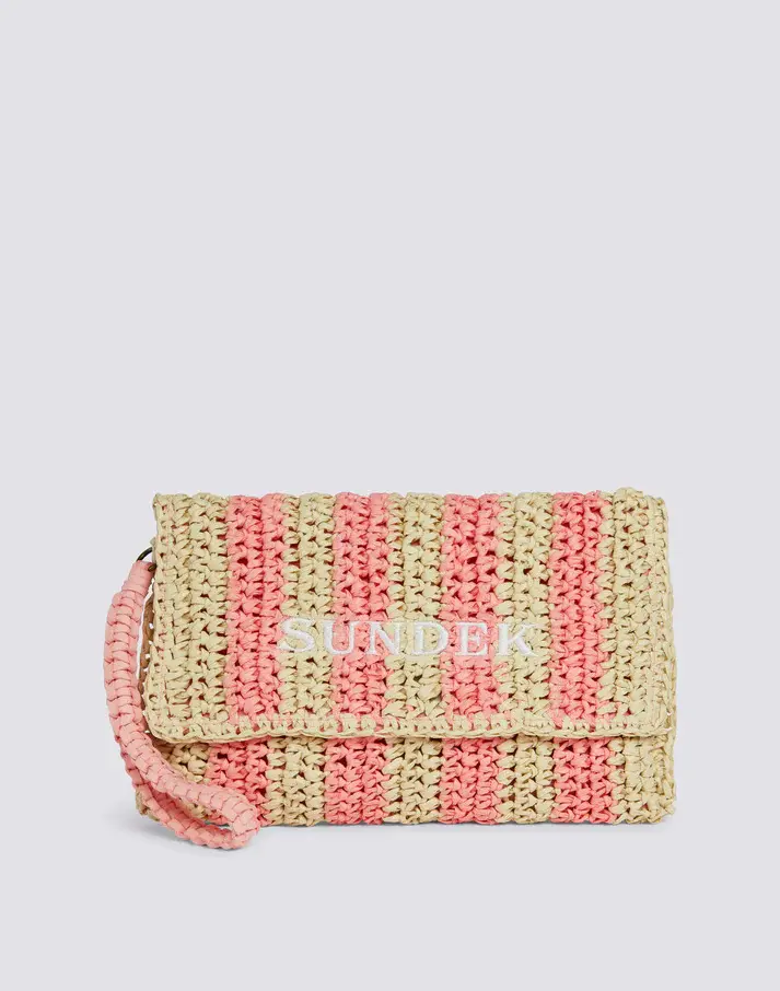 SUNDEK POCHETTE IZUMI IN PAGLIA CON SCRITTA AW742ABPA100 A3700