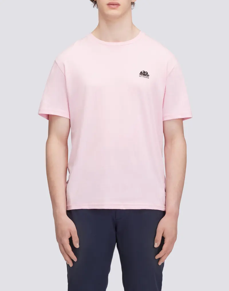 SUNDEK T-SHIRT IN JERSEY DI COTONE CON LOGO SUL DAVANTI E STAMPA SUL RETRO UOMO M673TEJ7800 53200