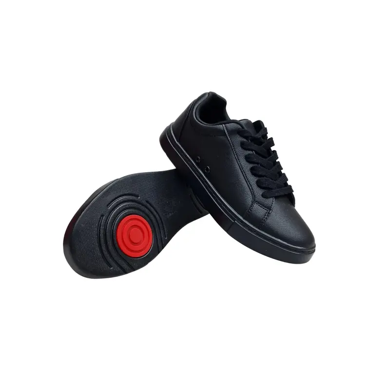 Suprema Black Red Vortex (FCE) - Sneaker Ecopelle Totale Nera Materiale Vegan Comfort Light Flex suola in Gommina e Caucciù Cerchi Resina Tecnica Rossi Pivot - Salsa