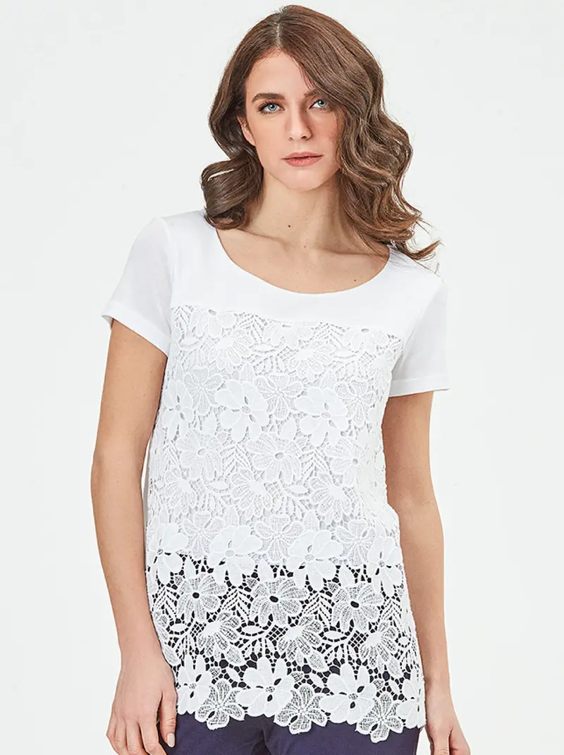 T-shirt Allover Macramé Cotton 5758