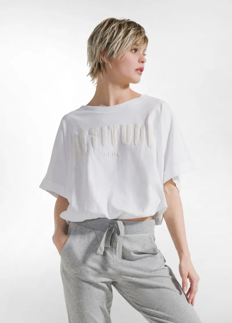 T-SHIRT AMPIA FFETTO SFUMATO BIANCO