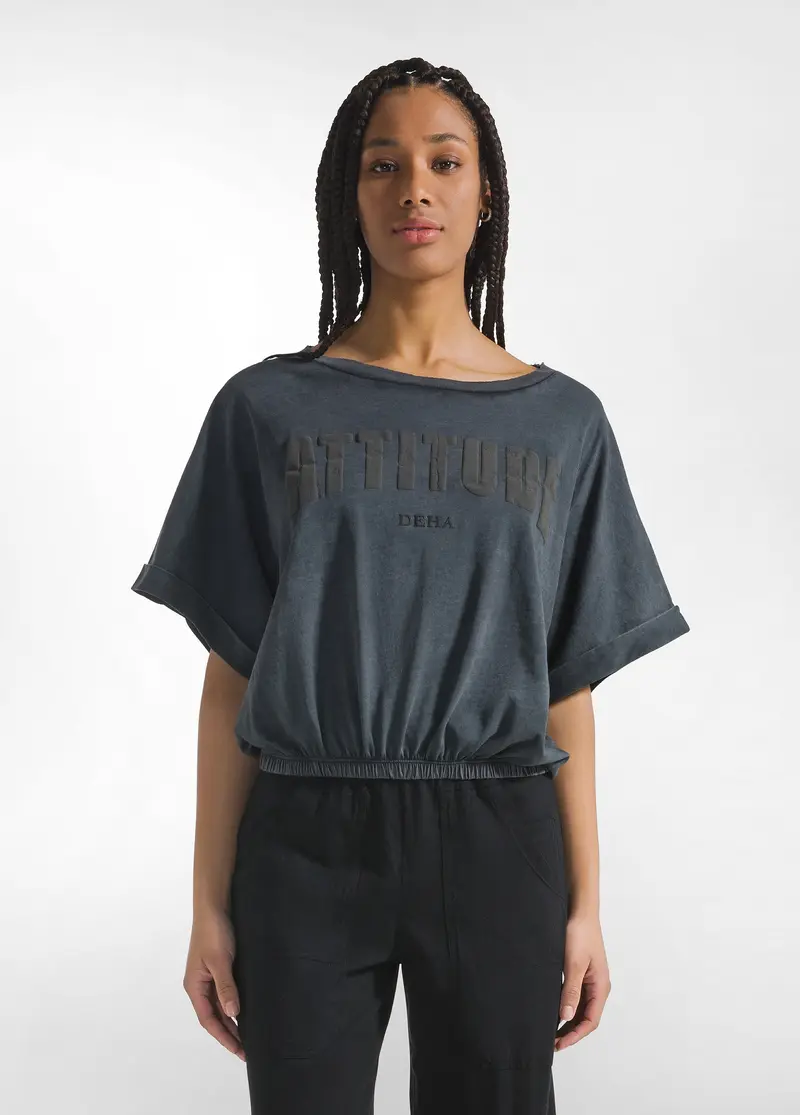 T-SHIRT AMPIA FFETTO SFUMATO NERO