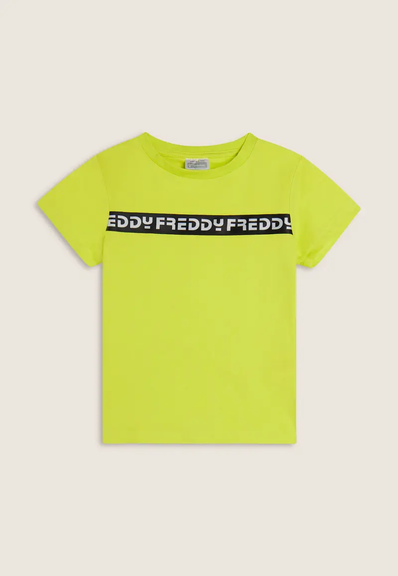 T-shirt Bambina manica corta con banda logo FREDDY