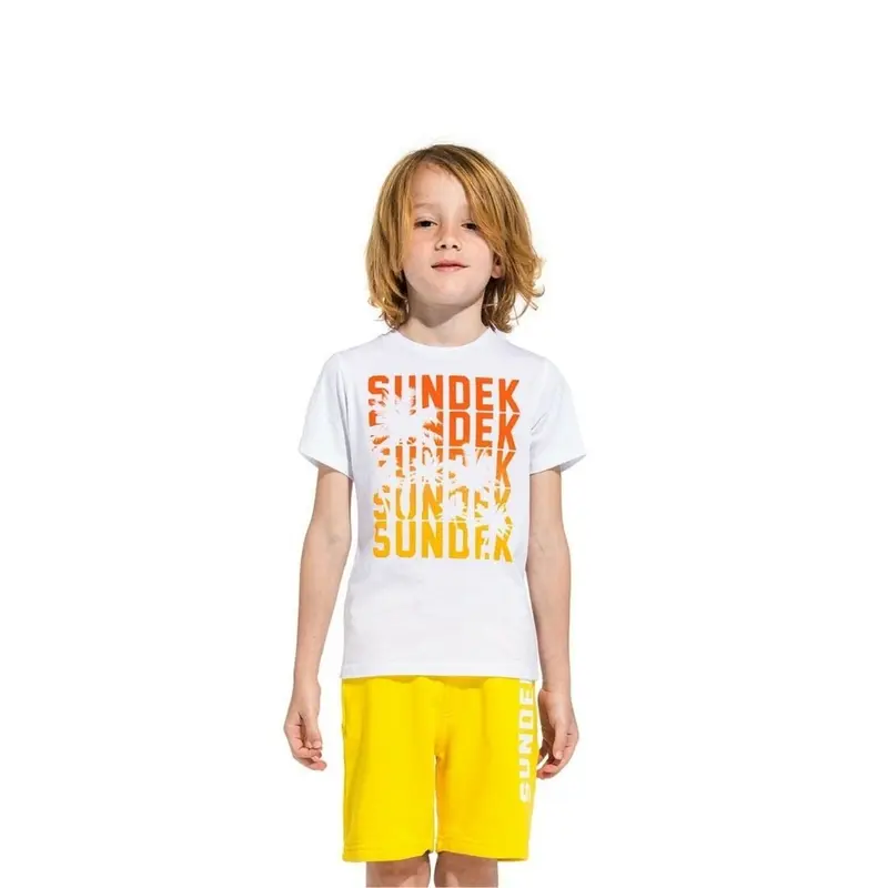 T-shirt bianca da bambino Sundek