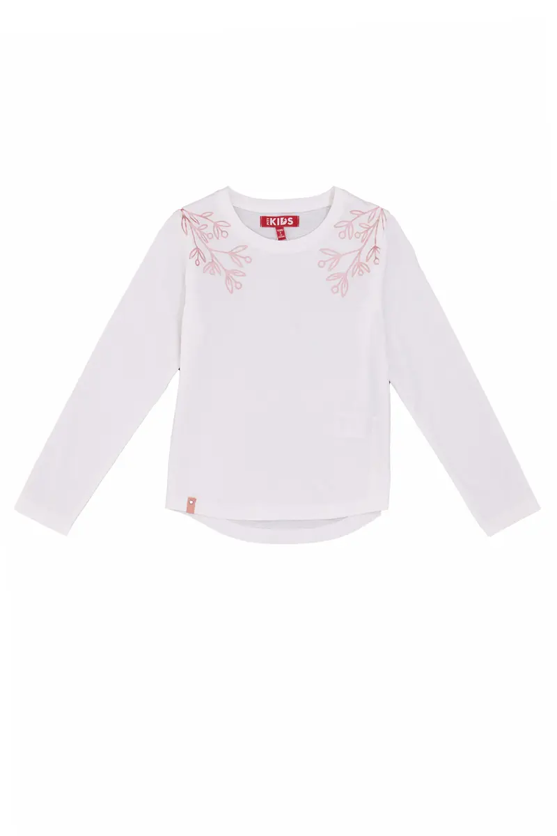 T-Shirt Bianche a Maniche Lunghe Stampata Pitt Kids PT-G-T-05054