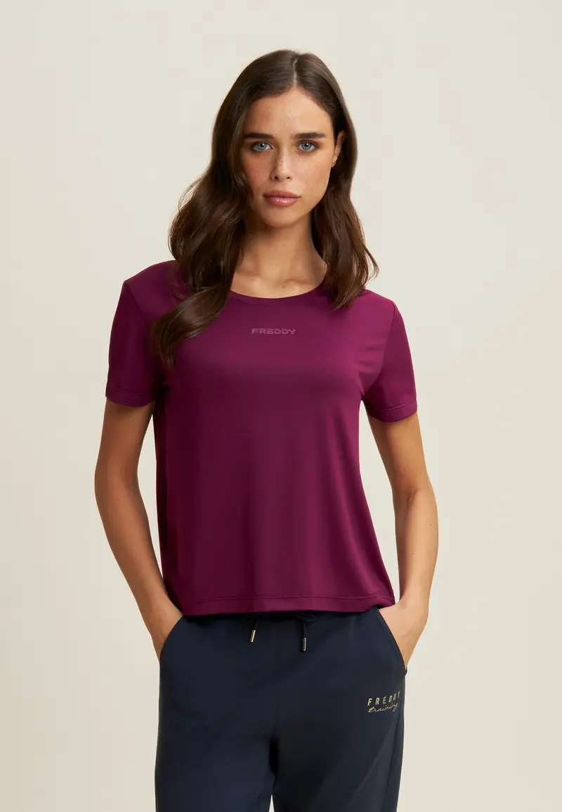 T-shirt comfort fit con maniche corte in tessuto tecnico