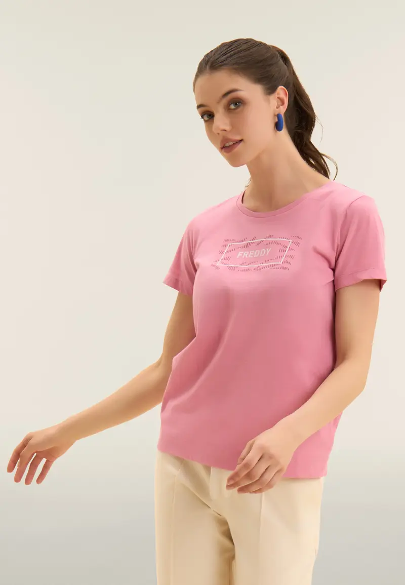 T-shirt con Logo FREDDY su Grafica Ondulata