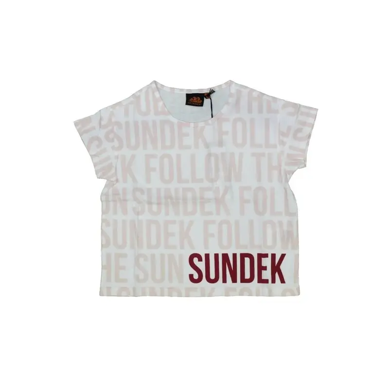 T-shirt corta da bambina sundek colore bianco