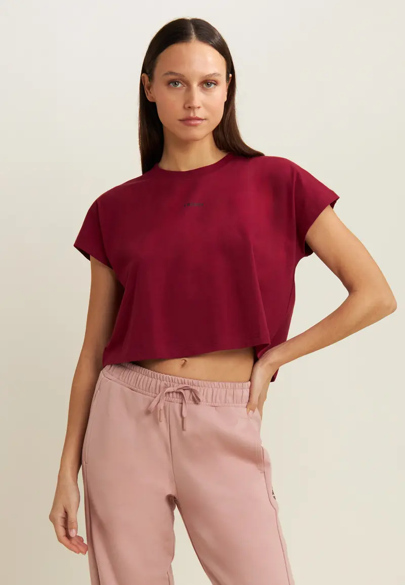 T-shirt donna con stampa sulle spalle
