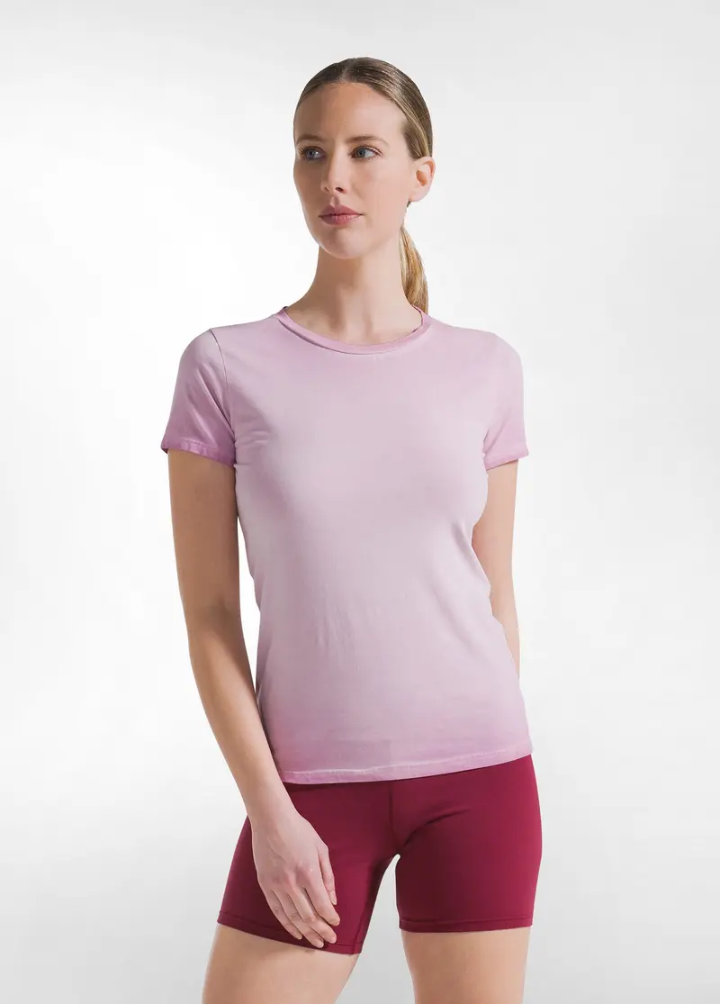T-SHIRT EFFETTO SFUMATO IN JERSEY LEGGERO STRETCH