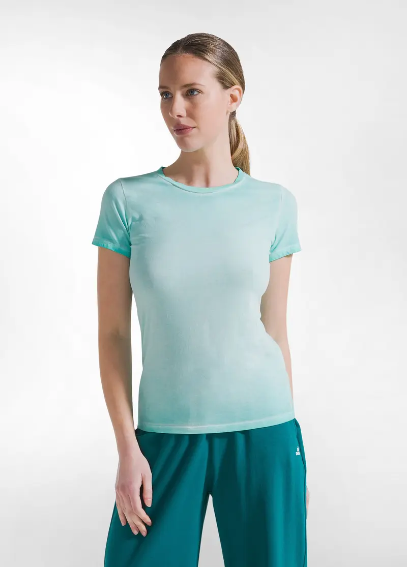 T-SHIRT EFFETTO SFUMATO IN JERSEY LEGGERO STRETCH