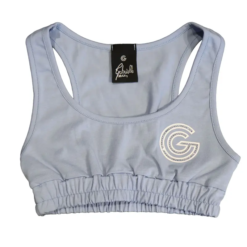 T-SHIRT GABRIELLE LUCCI LOGO "G" STRASS CELESTE JUNIOR