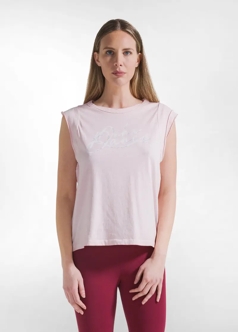 T-SHIRT GRAFICA EFFETTO FADE ROSA