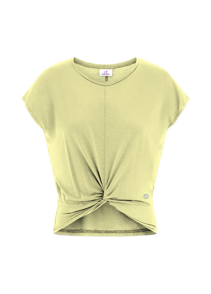 T-SHIRT IN VISCOSA CON NODO GIALLO