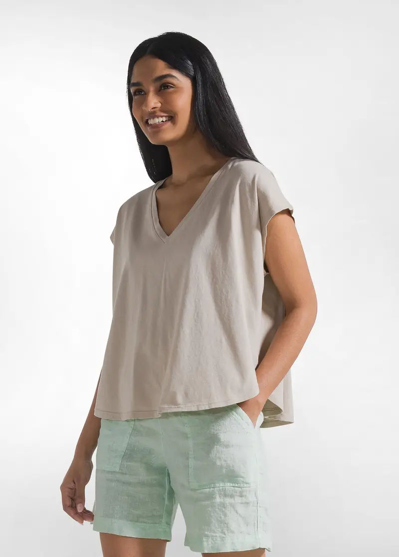 T-SHIRT LOOSE-FIT IN JERSEY ORGANICO BEIGE