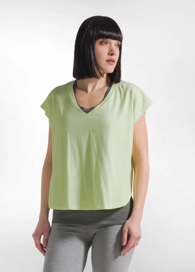 T-SHIRT LOOSE-FIT IN JERSEY ORGANICO GIALLO