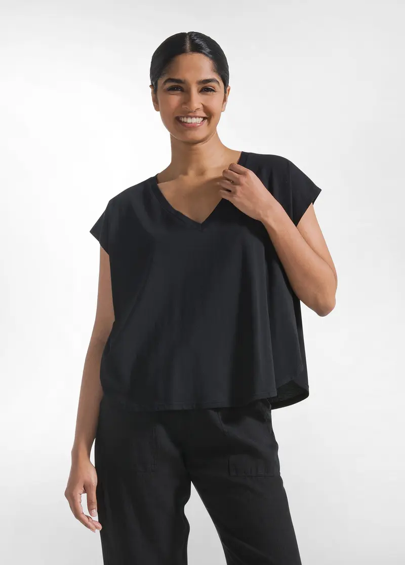 T-SHIRT LOOSE-FIT IN JERSEY ORGANICO NERO