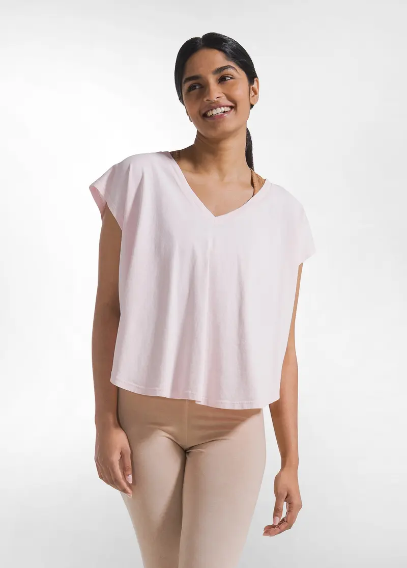 T-SHIRT LOOSE-FIT IN JERSEY ORGANICO ROSA