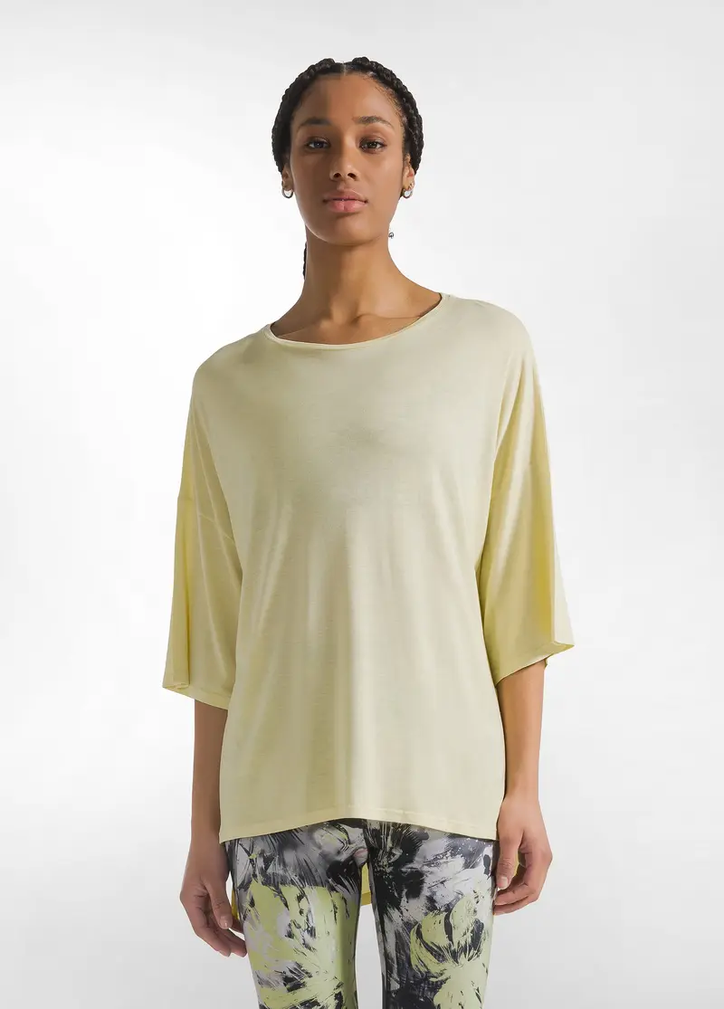 T-SHIRT MAXI IN VISCOSA GIALLO