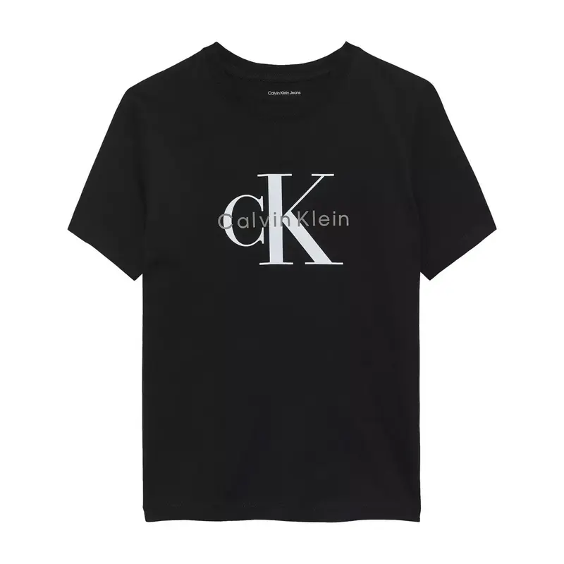 T-SHIRT RAGAZZO E RAGAZZA CALVIN KLEIN JEANS CON MONOGRAMMA BIANCO NERA
