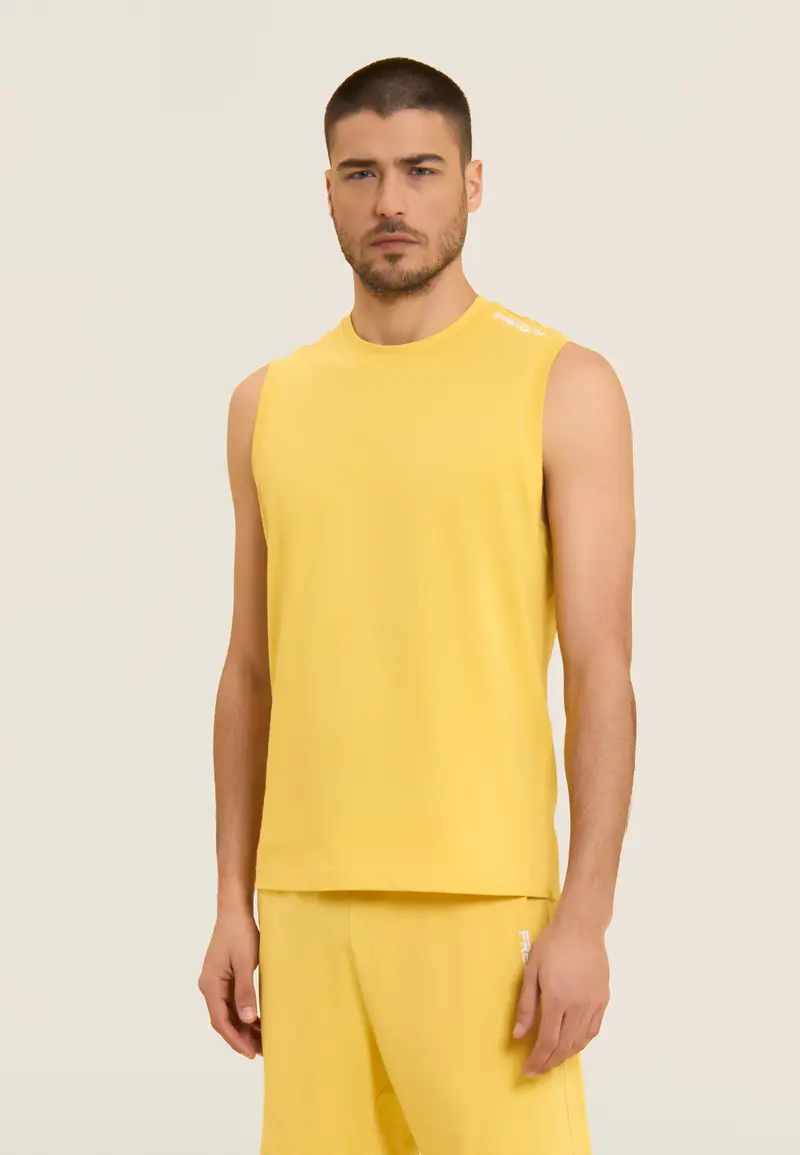 T-shirt senza maniche in jersey di cotone