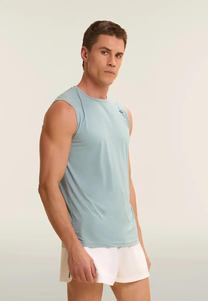T-shirt senza maniche in tessuto quick dry