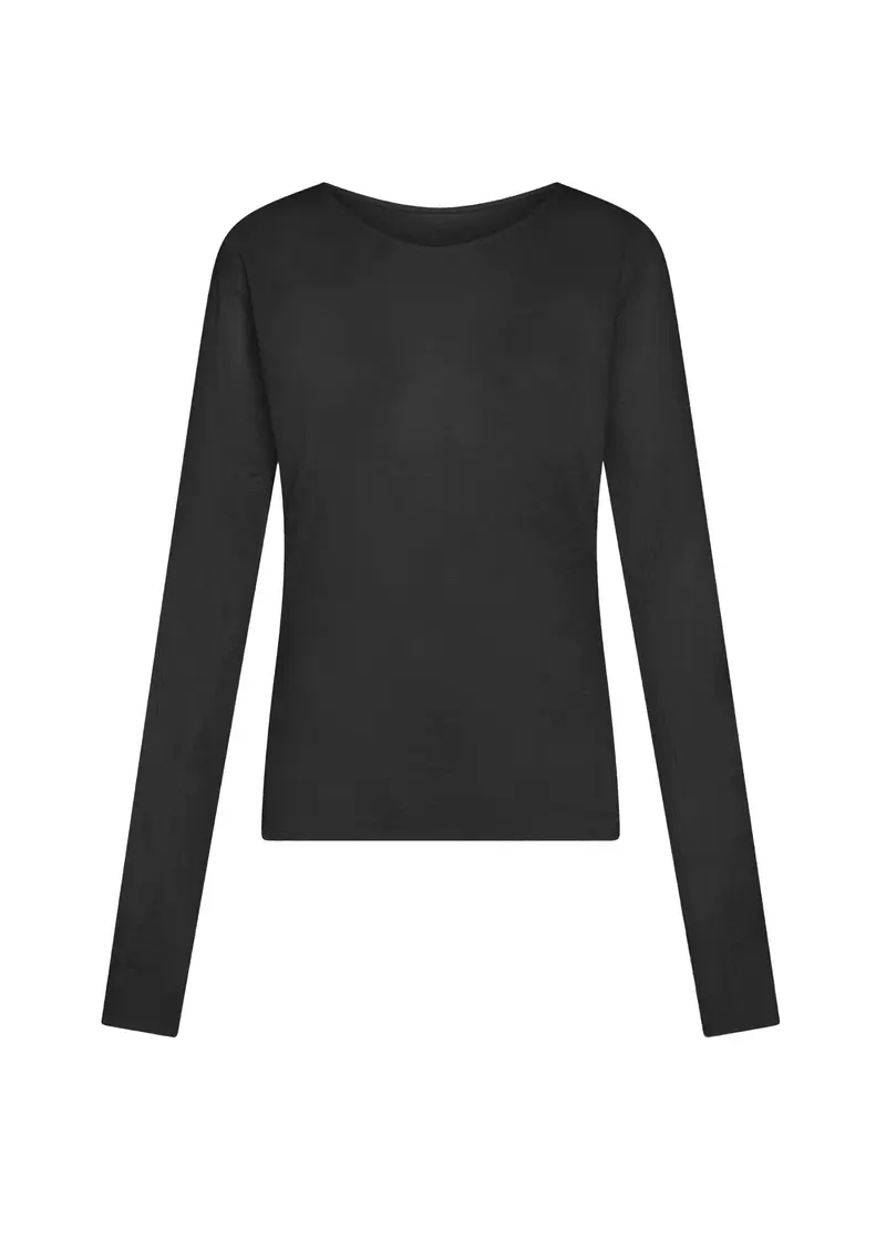 T-SHIRT SLIM FIT IN COTONE SLUB NERO