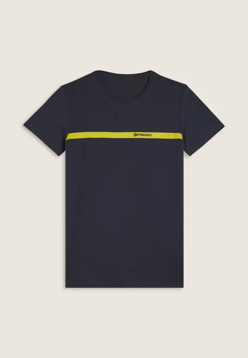 T-shirt Uomo con Banda a Contrasto e Logo FREDDY