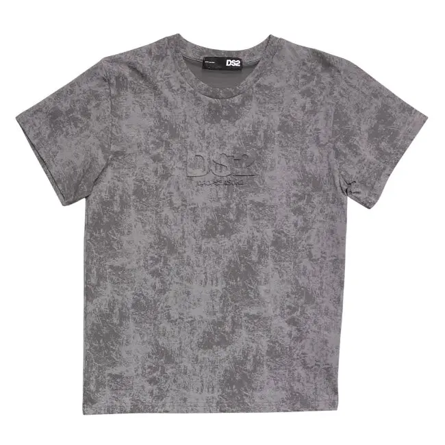 T-SHIRT UOMO DROP SEASON 2 GREY STONE WASH LOGO RILIEVO