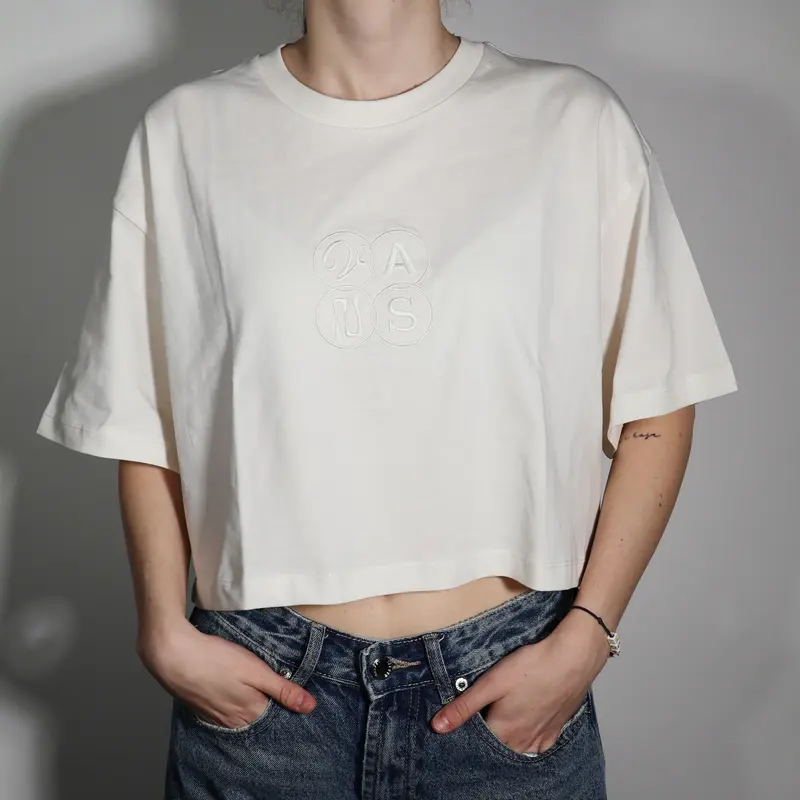 T-SHIRT VANS ELLIPSE RELAX CROP SS EGRET DONNA BEIGE VN000XDWC9F1