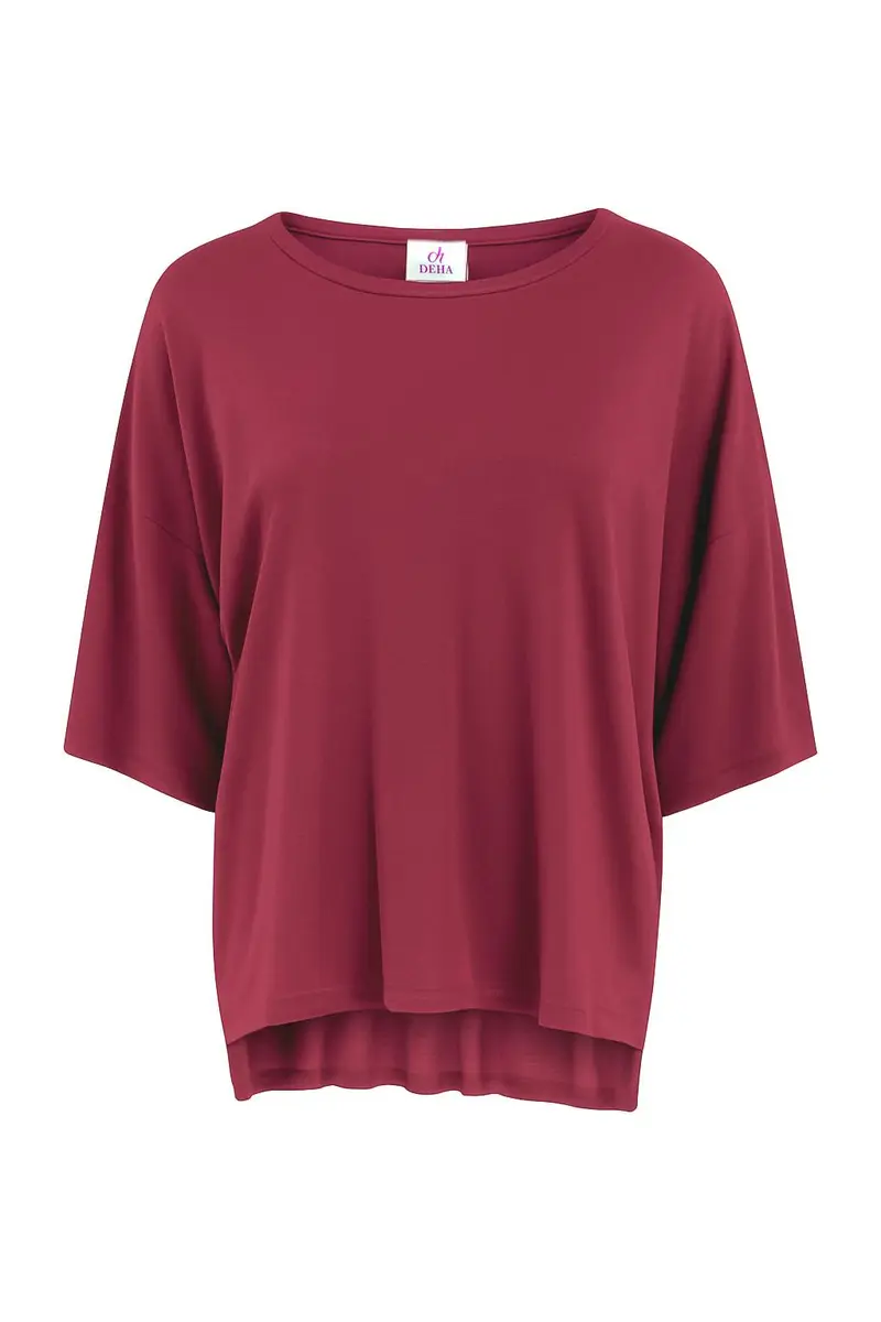 T-SHIRT YOGA OVERSIZE TINTA UNITA ROSSO