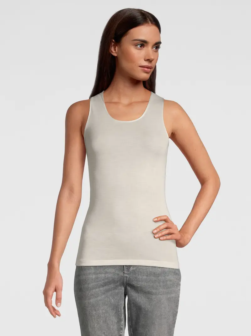 Tank Top Round Neck in Wool and Silk 3432