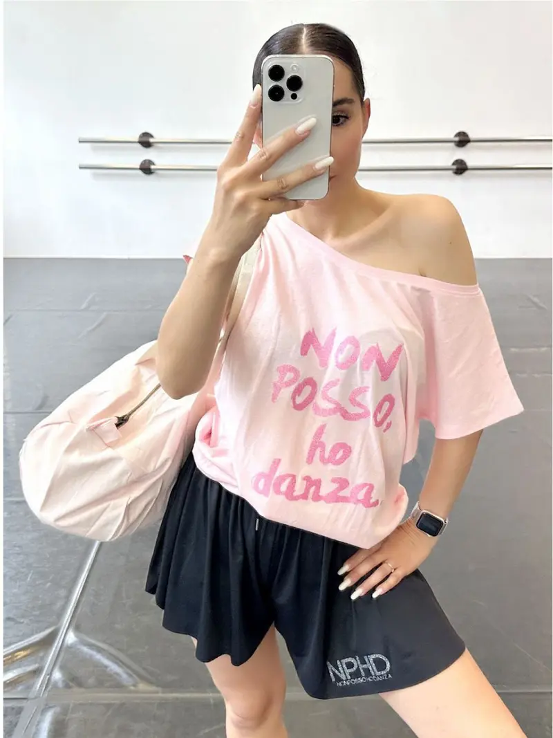 TEE LOGO NON POSSO HO DANZA COLORE SOFT PINK