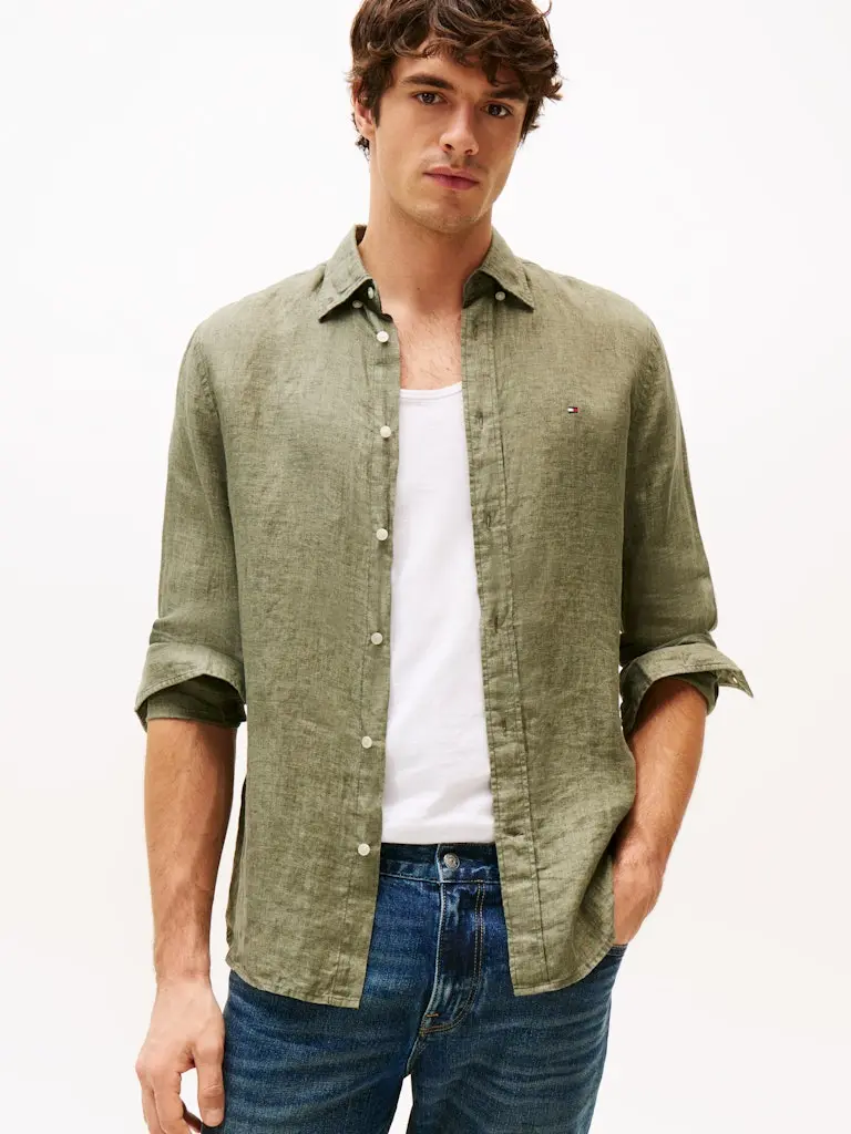 TOMMY HILFIGER CAMICIA REGULAR IN LINO TOMMY MW34602 LXY