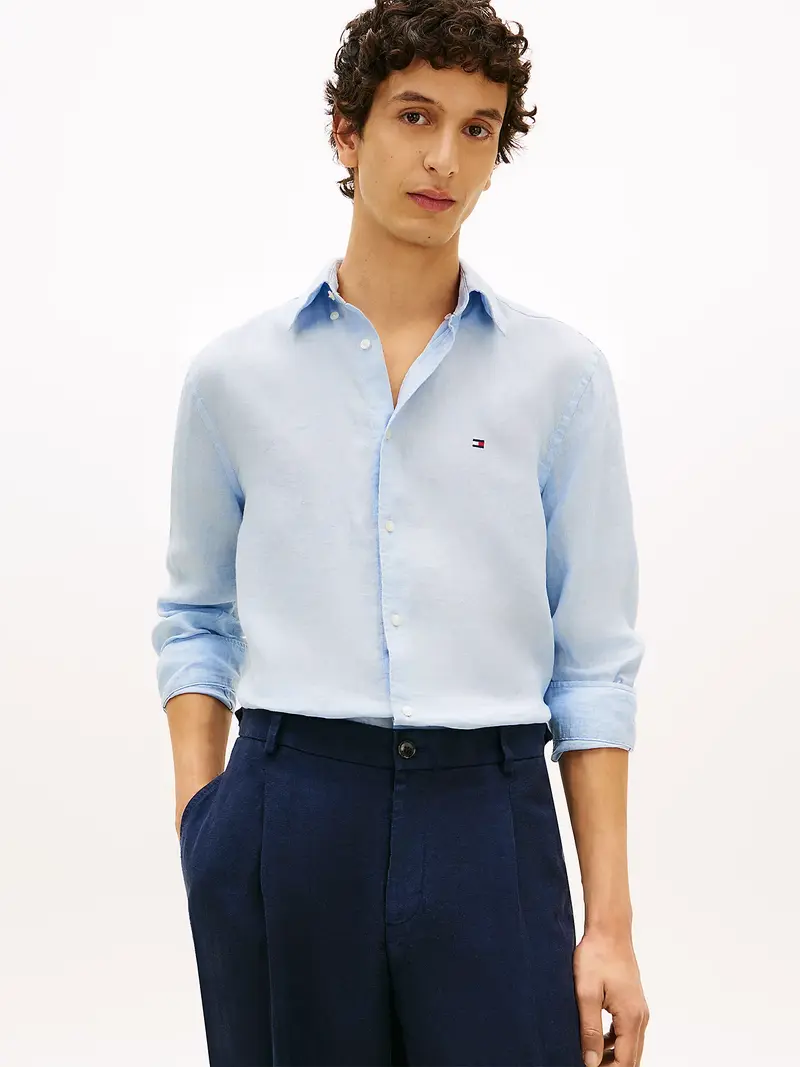 TOMMY HILFIGER CAMICIA UOMO IN TESSUTO LINO MW41530 C10