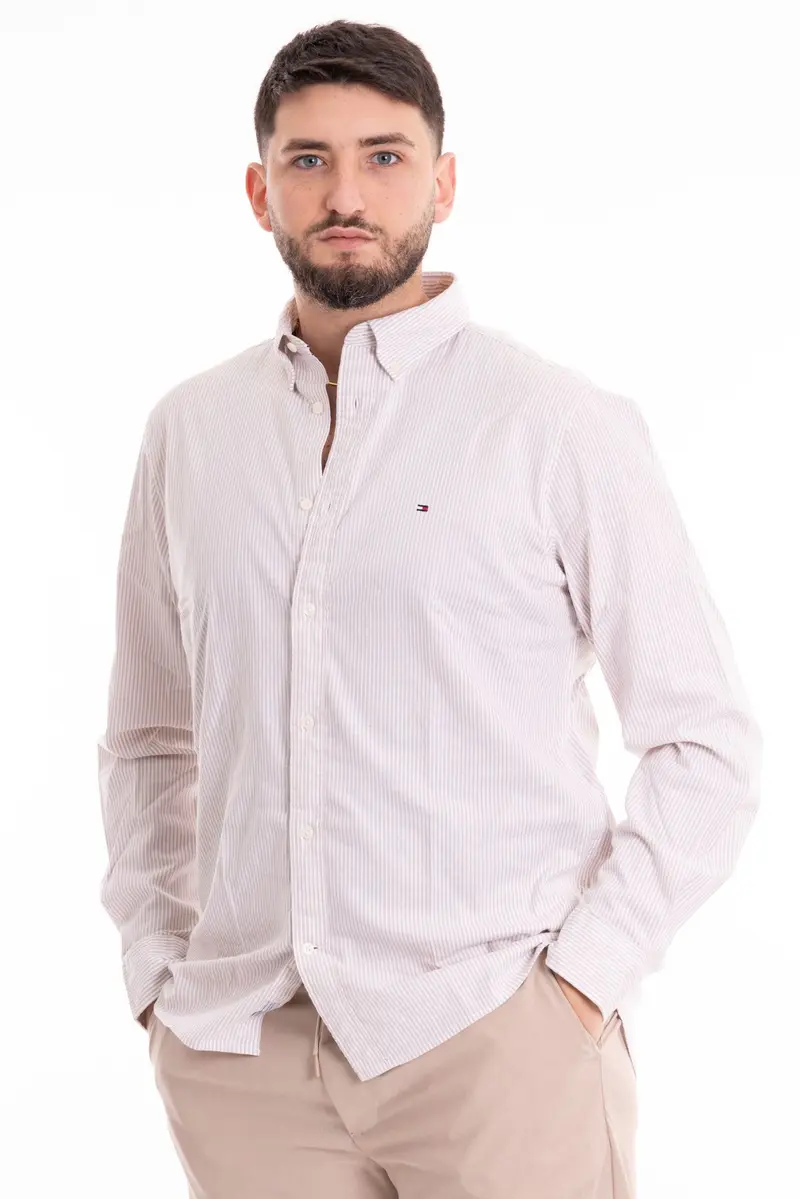 TOMMY HILFIGER M CAMICIA 1985 FLEX OXFORD STRIPE REGULAR FIT MW30935 0AA