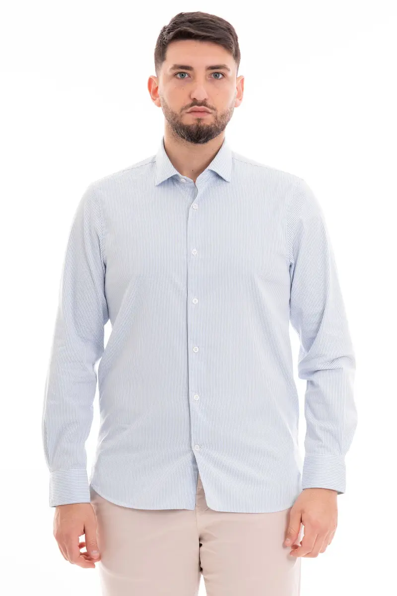 TOMMY HILFIGER M CAMICIA FLEX POPLIN STRIPE MW34635 C14