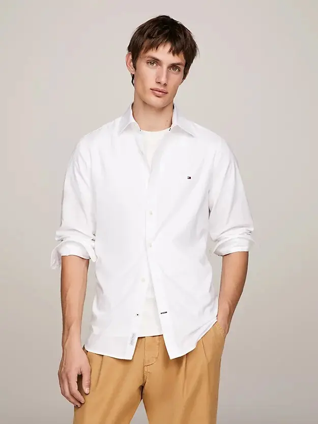 TOMMY HILFIGER M CAMICIA KENT COLLAR FLEX POPLIN SLIM FIT MW35144 YBR