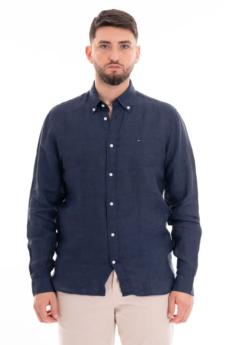 TOMMY HILFIGER M CAMICIA PIGMENT DYED SOLID REGULAR FIT MW34602 DCC