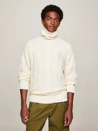 TOMMY HILFIGER M DC CABLE ROLL NECK MW33081